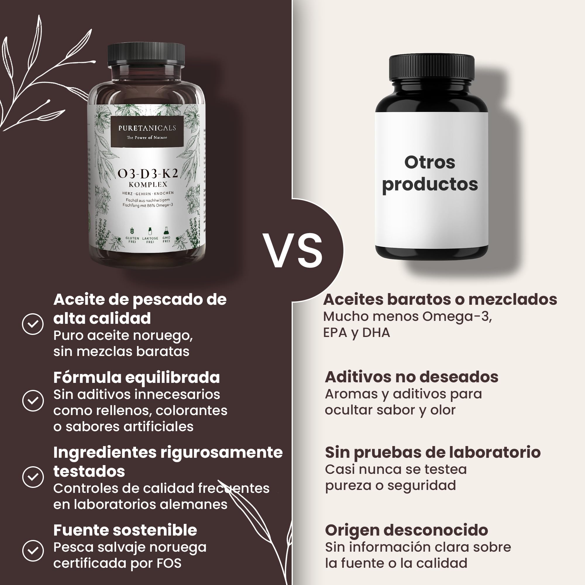 Omega 3 + Vitamina D3 + K2 MK7 All-Trans - Premium O3-D3-K2 Complejo Alta Dosis | Aceite de Pescado con Ácidos Grasos Esenciales EPA DHA | Óleo Omega3 Líquido | 240 Cápsulas de Gel Blando