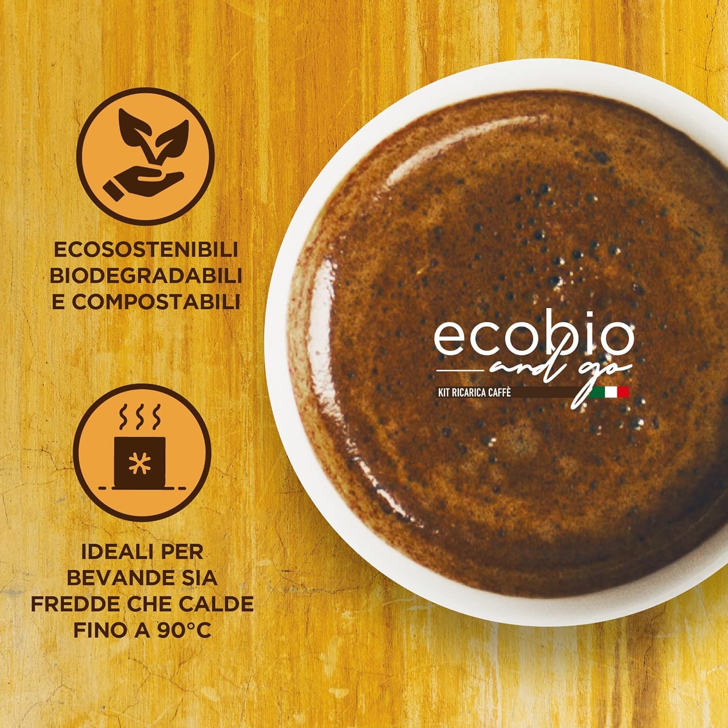 Ecobio and Go - 1000 Bicchieri Acqua di Carta 200ml, Bicchieri Cara Biodegradabili e Compostabili, Bicchieri Monouso Senza Plastica Per Te' e Caffè, Bianchi