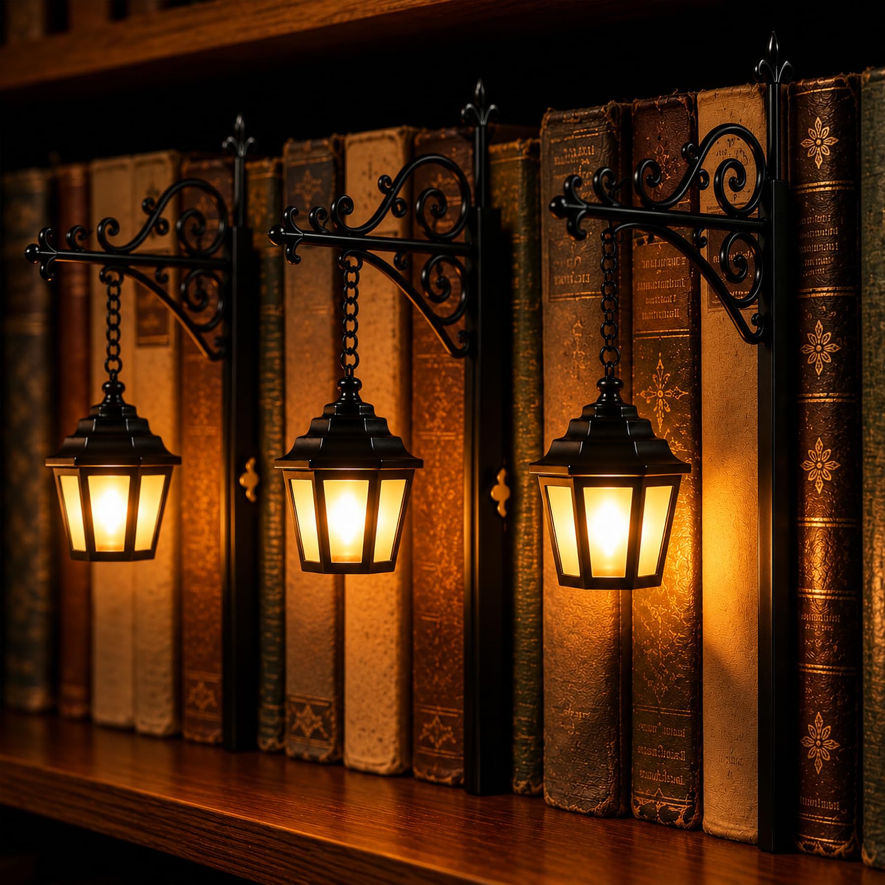 3 Stück Bücherregal Lampe,Bücherregal Lampe Vintage,Tragbare Tischleuchte | Bücherregal Laterne Halloween,Vintage Fantasie Buch Lamp,Vintage Bibliothekslaterne,Bibliothek,Zuhause