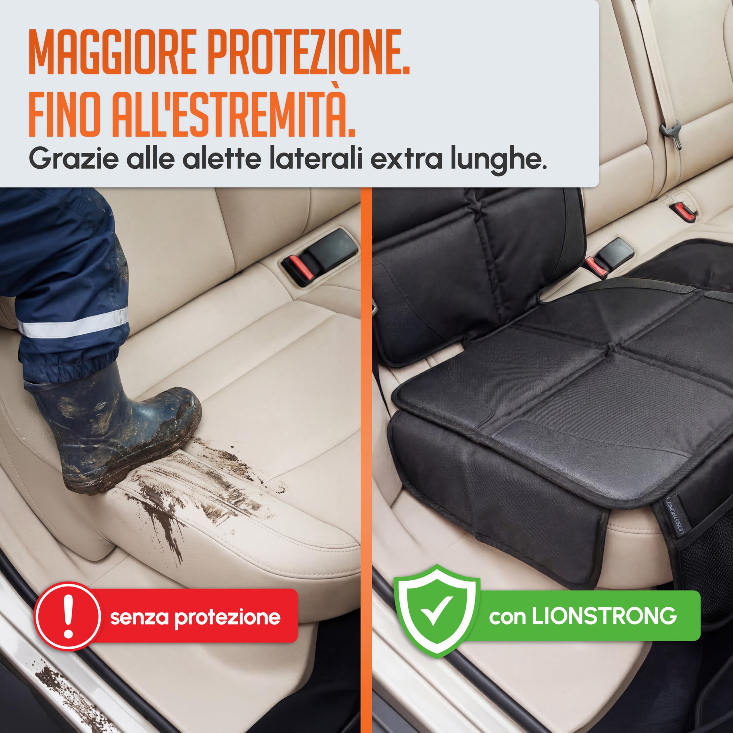LIONSTRONG - coprisedile auto per seggiolino bimbo - protettore di sedili auto - compatibile ISOFIX (1 PCS)