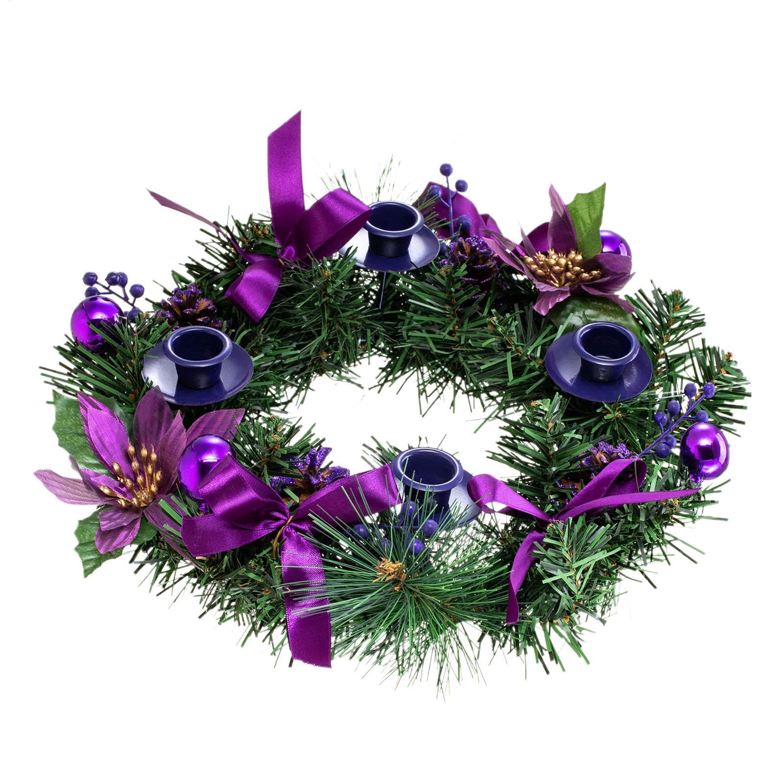 Guirlande de bougies de Noël et fleurs artificielles pour table