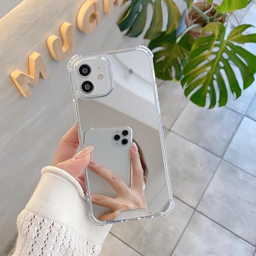 Miniatura 3 de Funda diseñada para iPhone 1212 Pro, funda con espejo para mujeres y niñas Protección contra golpes en las cuatro esquinas Parte trasera dura,