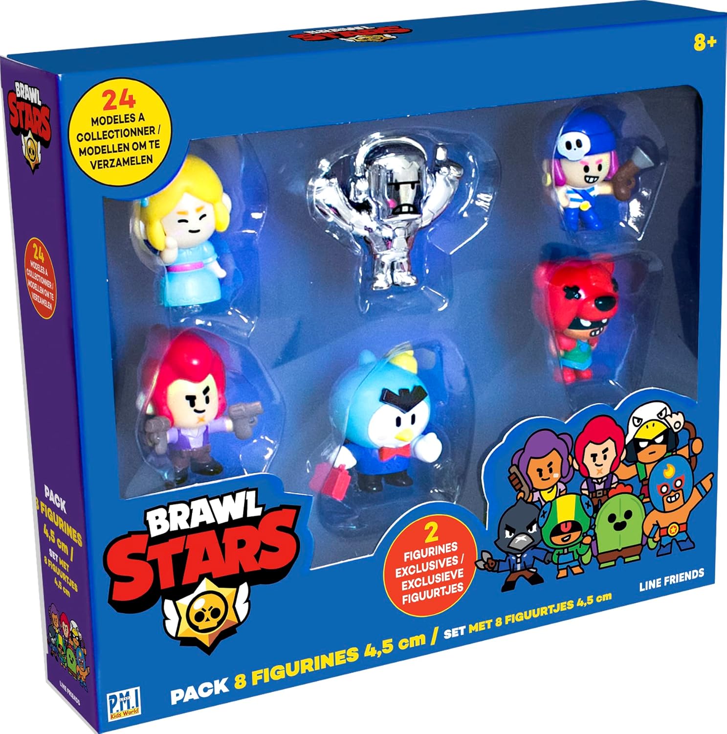 Lansay Brawl Stars Pack of 8 Figures 4.5 cm Brawlers Team B