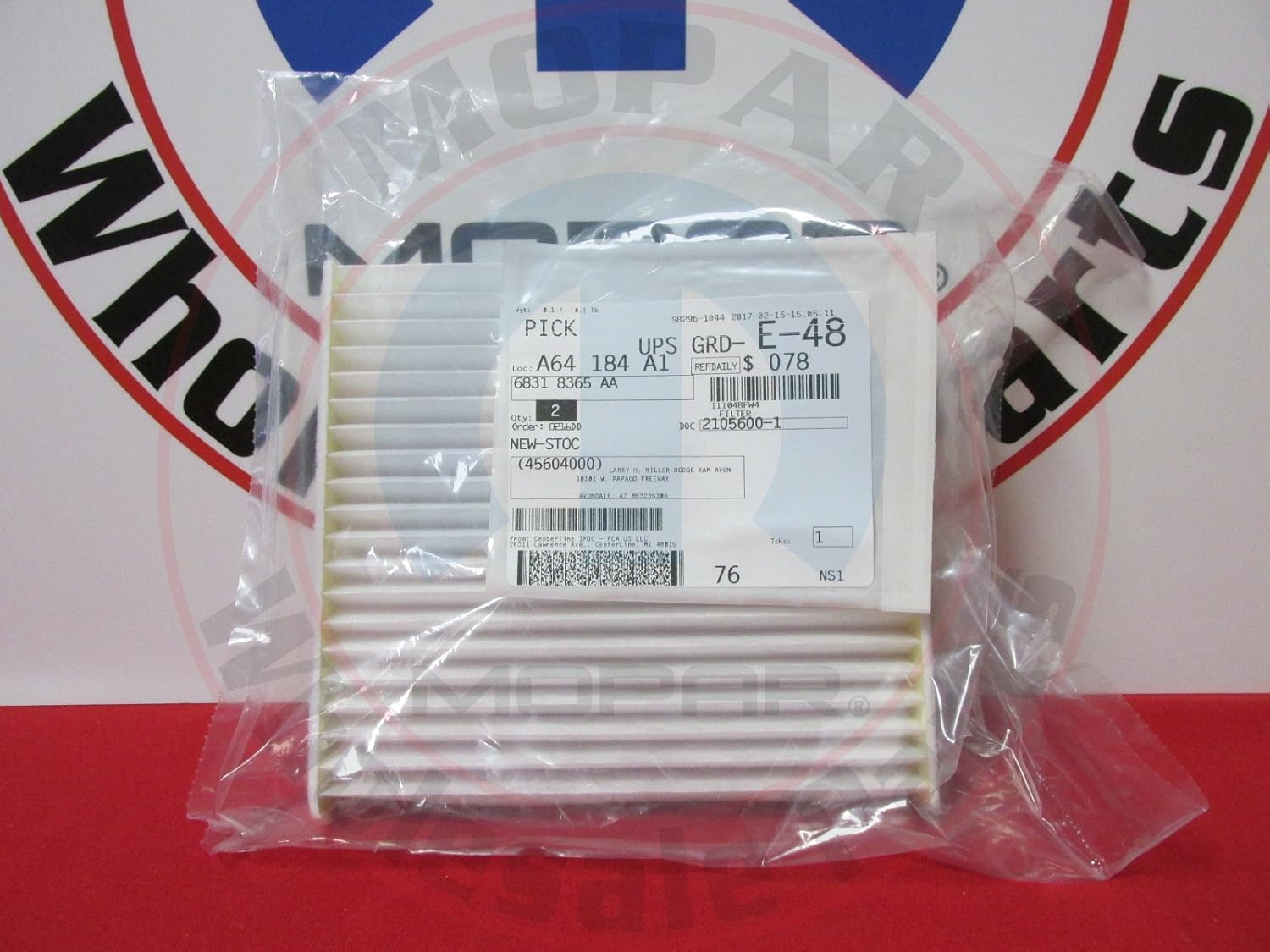 Mopar 68318365AA FILTER CABIN AIR