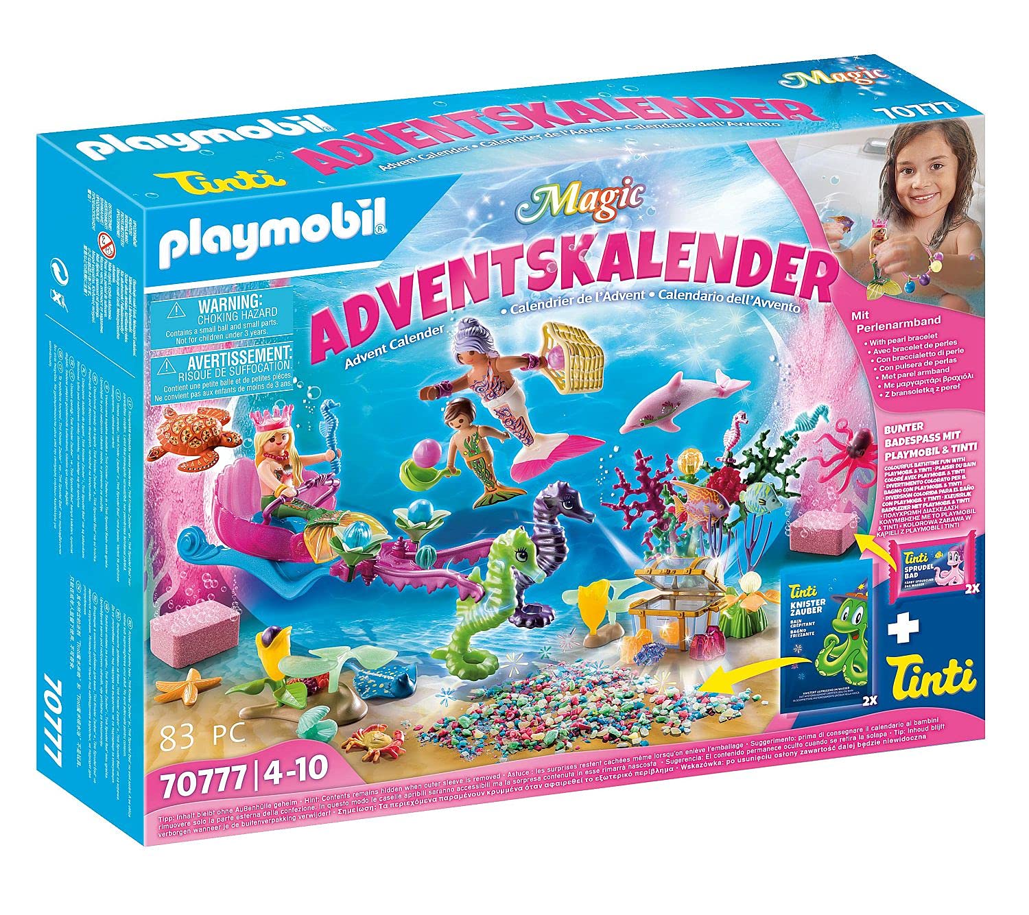PLAYMOBIL Adventskalender 70777 Badespaß Meerjungfrauen, Ab 4 Jahren