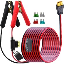 Battery Alligator Clip to XT60 Female Connector Cable with Switch 20A Fuse,14AWG 12V-24V Battery Alligator Clips to XT60 Adapter Extension Cable,for Solar Panel,Portable Power 3M Switch
