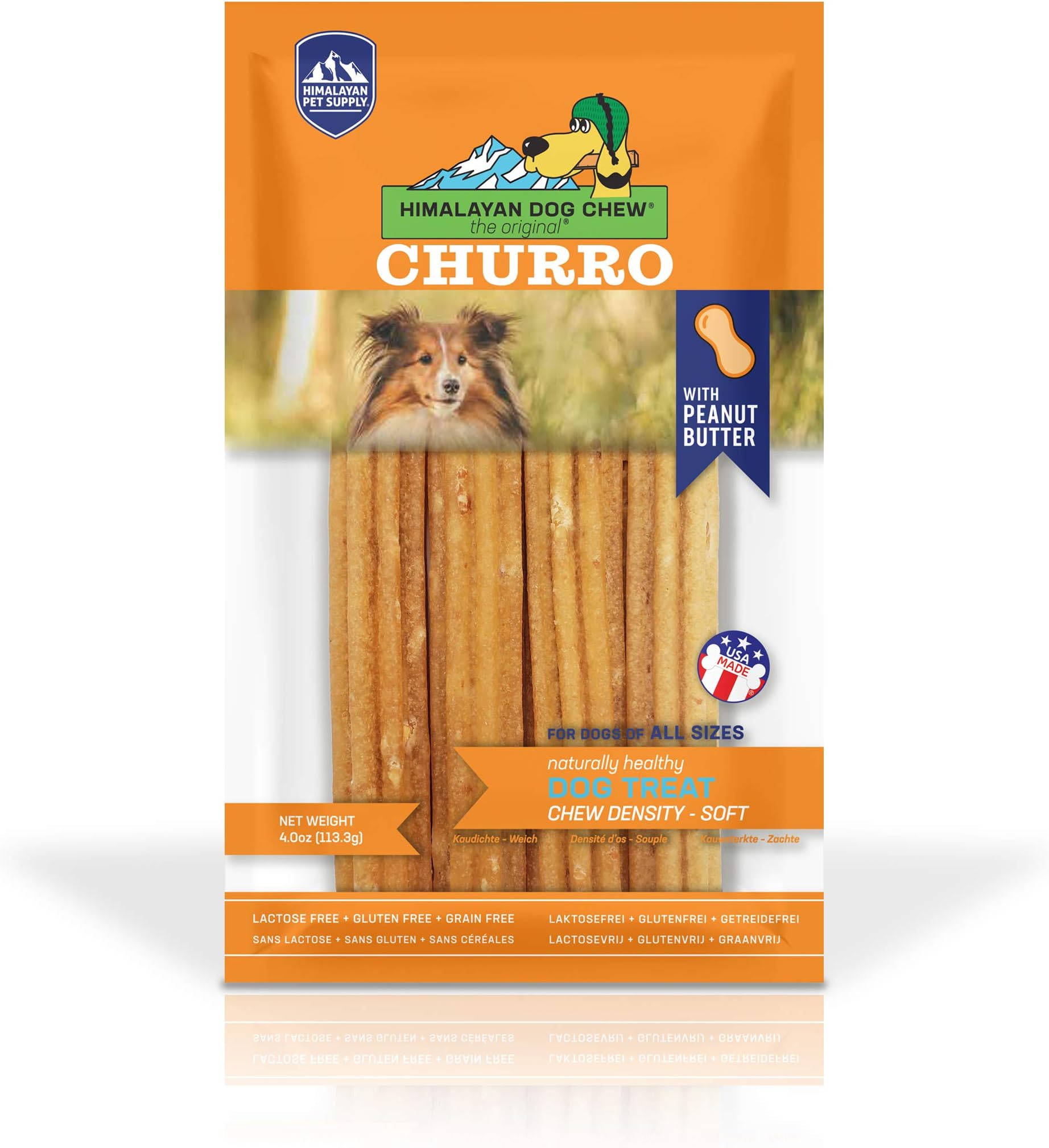 yakyChurro Himalaya Cheese Treats | Lactose Free | Gluten Free | Grain Free | Made in USA | for All Breeds | Peanut Butter