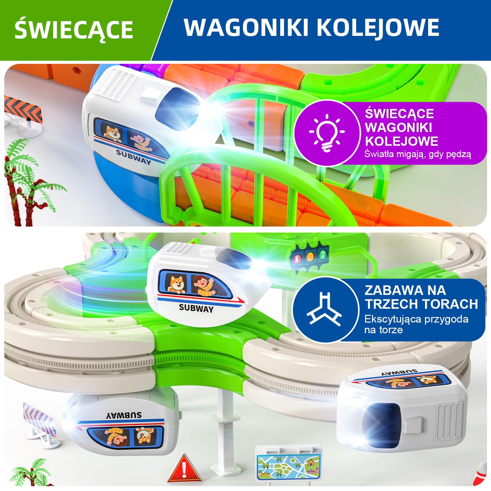 145-elementowy elektryczny tor kolejowy z kostek, zestaw pociągu 3D przeciw grawitacji, tor DIY do samodzielnego budowania, zabawka edukacyjna STEM i kreatywny prezent dla dzieci 3–8 lat