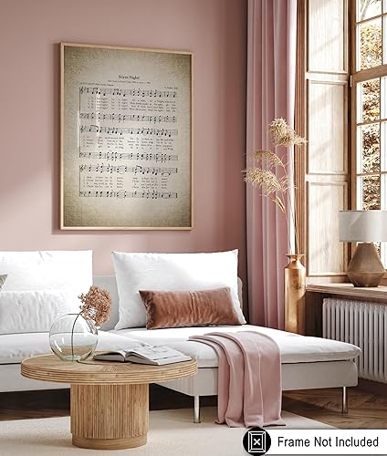 Miniatura 6 de Poster Master Póster de Noche Silenciosa – Impresión de partituras de canciones de Navidad – Arte de Partitura Musical – Regalo navideño para él,