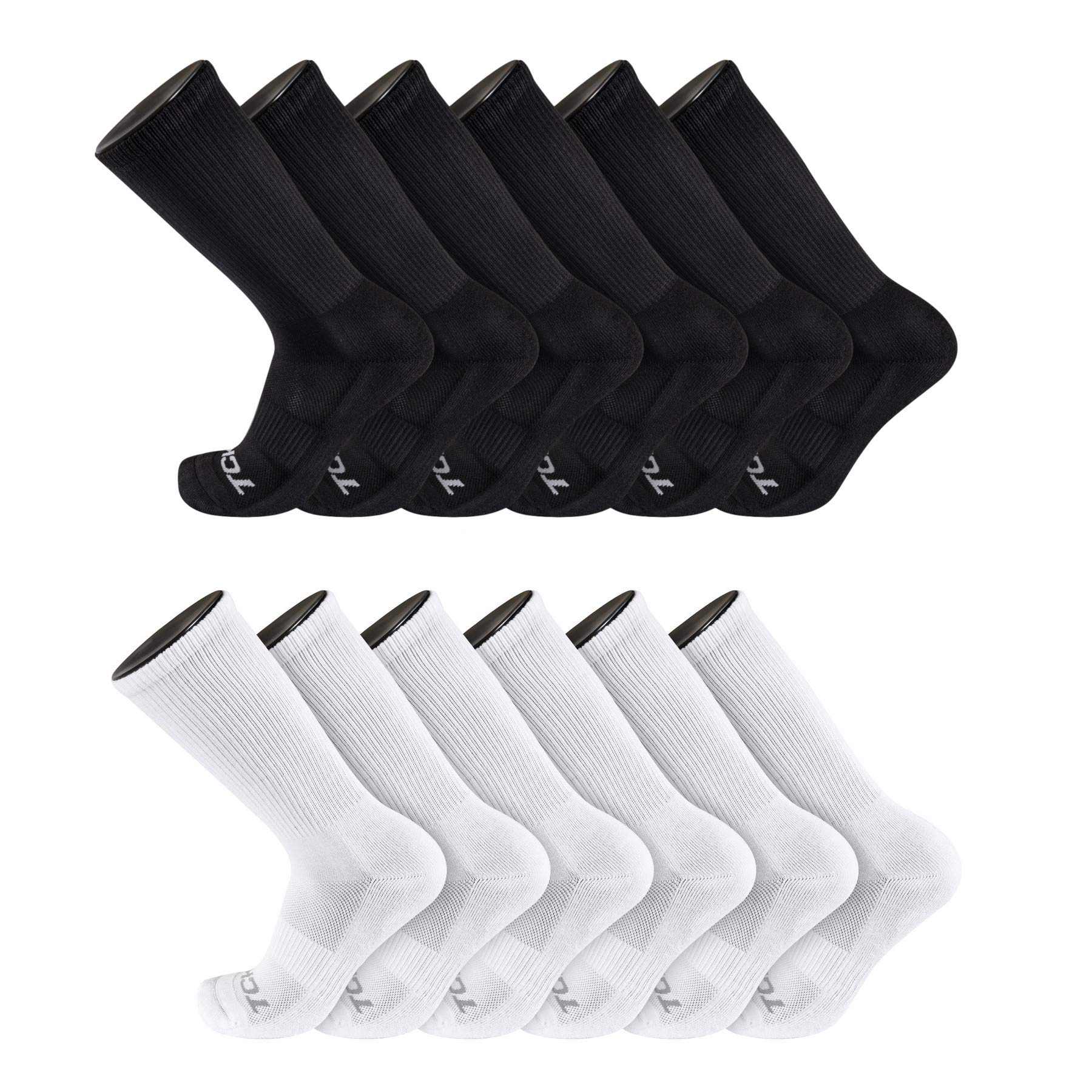 TCK Work &amp; Athletic Crew Socks for Men &amp; Women - Cushioned, Moisture Wicking Boot Socks, Supportive Arch