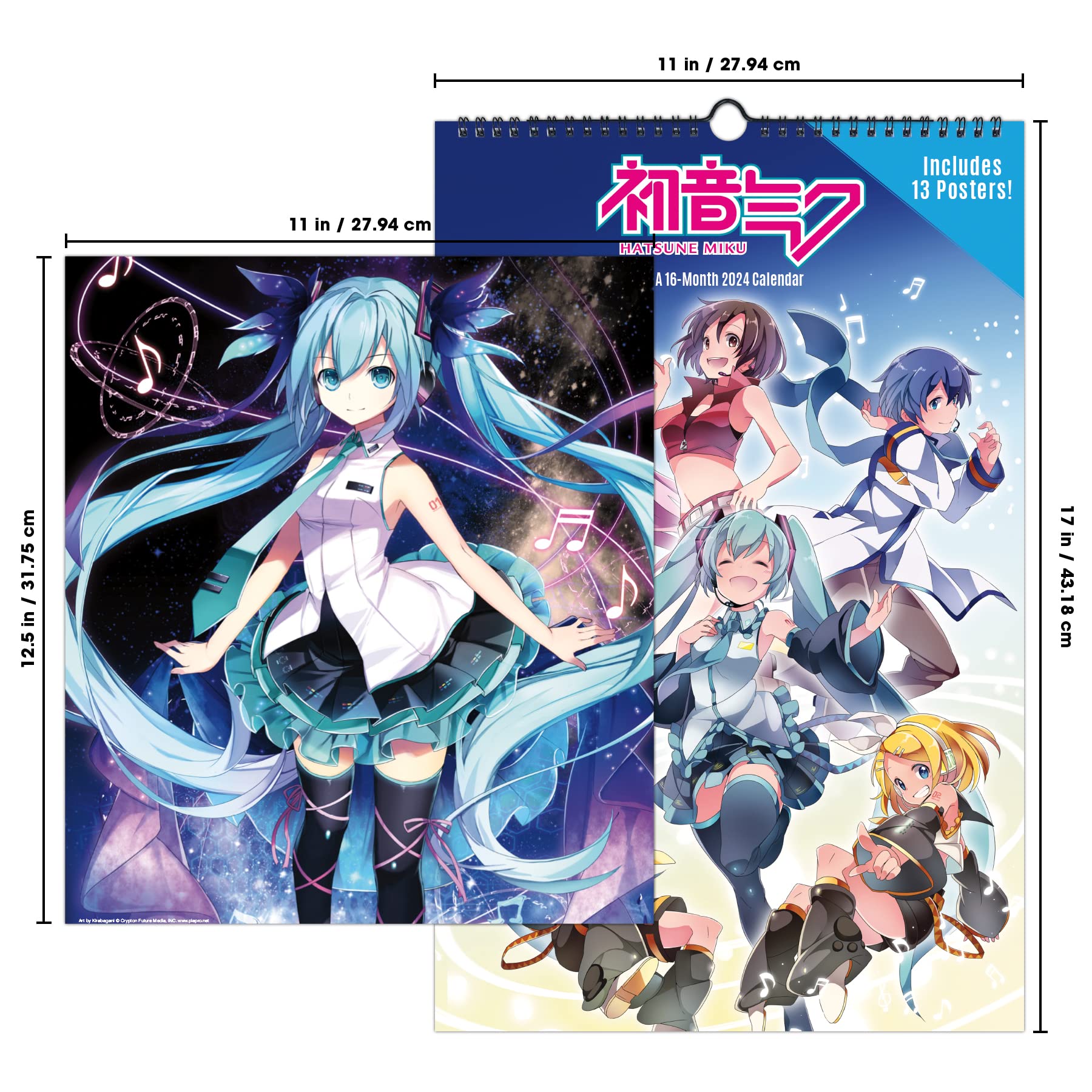 2024 Hatsune Miku Oversized Poster Calendar : Trends International