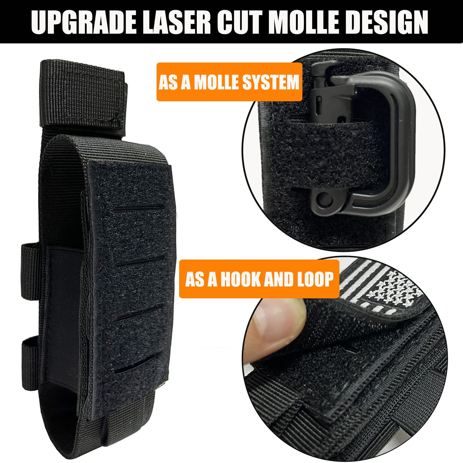 Molle - Organizador de asiento de coche táctico con bolsas Molle para el asiento del coche, protector para asiento de coche, color negro