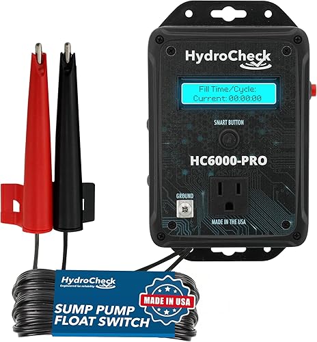 HC6000-PRO Interruptor de flotador de bomba de sumidero inteligente y monitor de rendimiento con seguimiento de datos, pantalla LCD información en