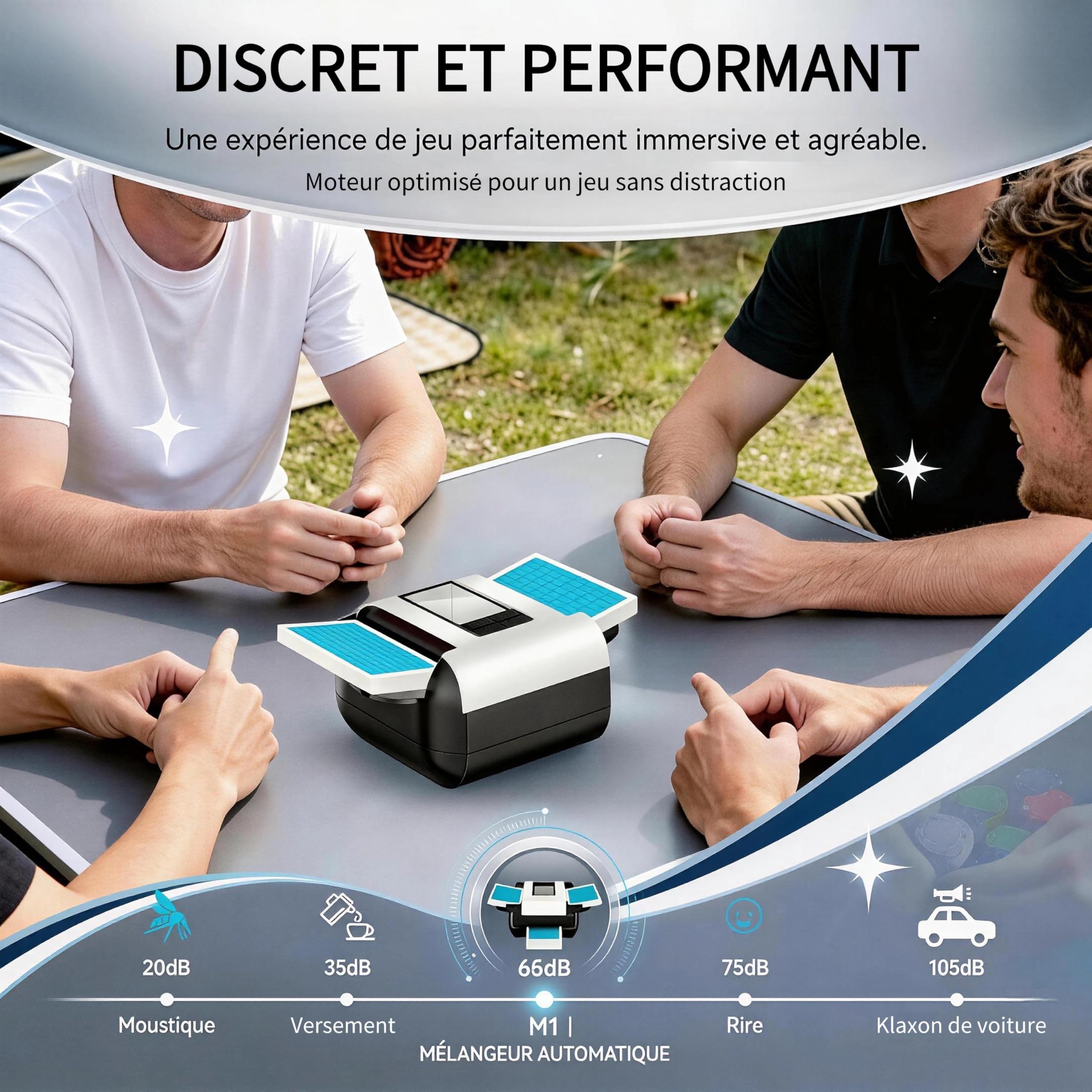 Mélangeur de Cartes Électrique 1-2 Jeux - Rechargeable 1200mAh - One Touch - Portable Poker et Jeux de Société