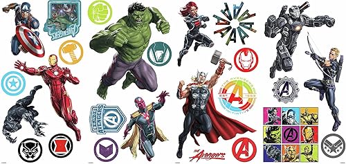 RoomMates Marvel Classic Avengers - Calcomanías de pared para despegar y pegar, RMK4289SCS
