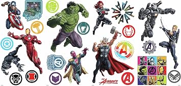 RoomMates Marvel Classic Avengers Peel and Stick Wall Decals, RMK4289SCS