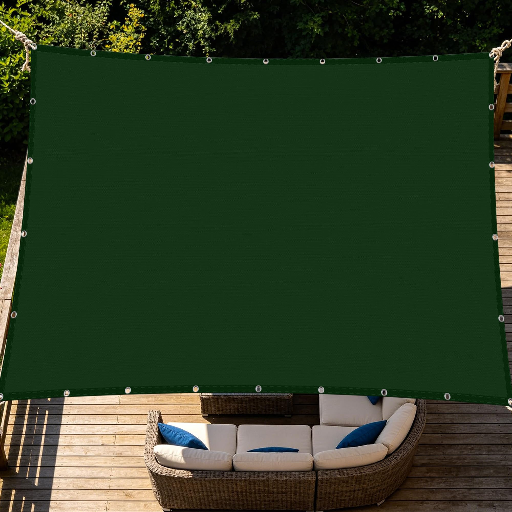 Voile d'ombrage extérieur 180x600 résistant à l'eau et vent pour terrasse