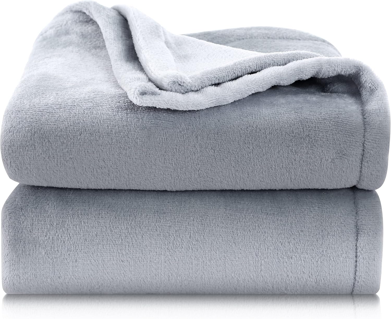 MOONQUEEN Fleece Throw Blanket for Lightweight - Ultra Soft Velvety Texture Plush Fuzzy Cozy Blankets and Throws for Sofa and Living Room (Silver Gray, 50x60 in) : Home & Kitchen