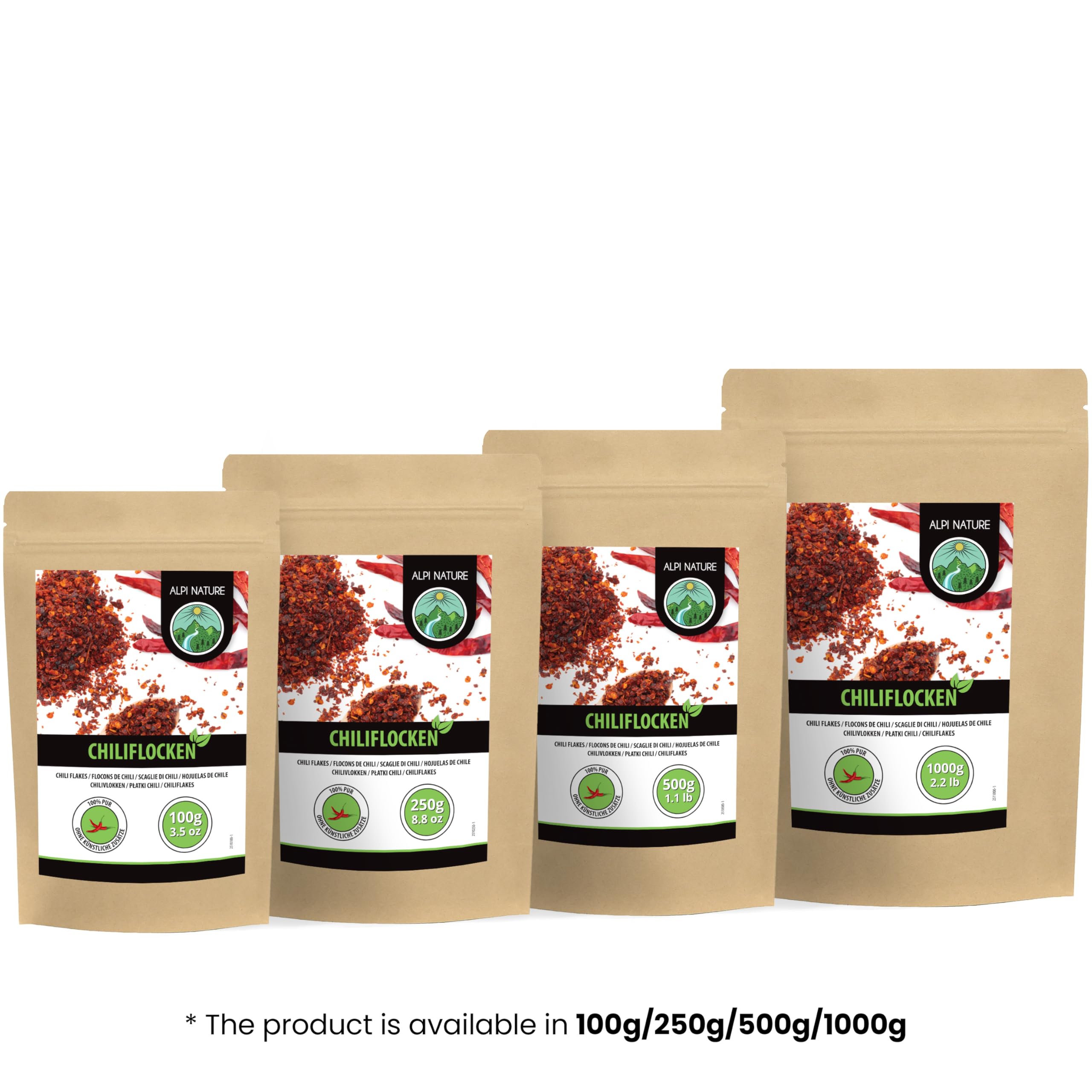 Alpi Nature Płatki Chili 500g, Suszone Papryczki Chili Capsicum Annuum, Ostre Płatki Chili do Gotowania | Capsicum annuum, ostre przyprawy, idealne do pizzy, dań z makaronu, sałatek i zup