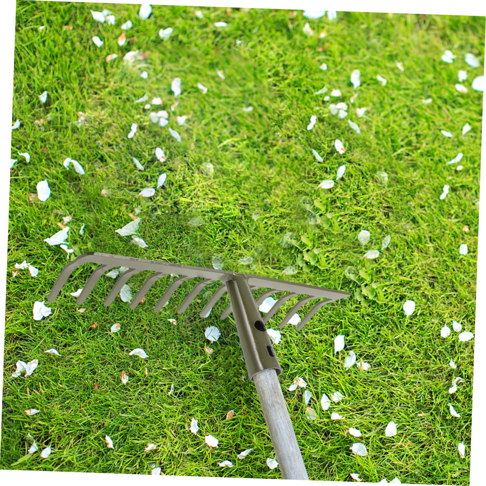 Operitacx 2 Stück Gartenrechen Rasen rechen blumenrechen rasenrechen Gartenarbeit Gartengeräte Pflicht schwer Zinken Rakes Werkzeug Landschaft Rechen Blattschaufeln Kohlenstoffstahl Green