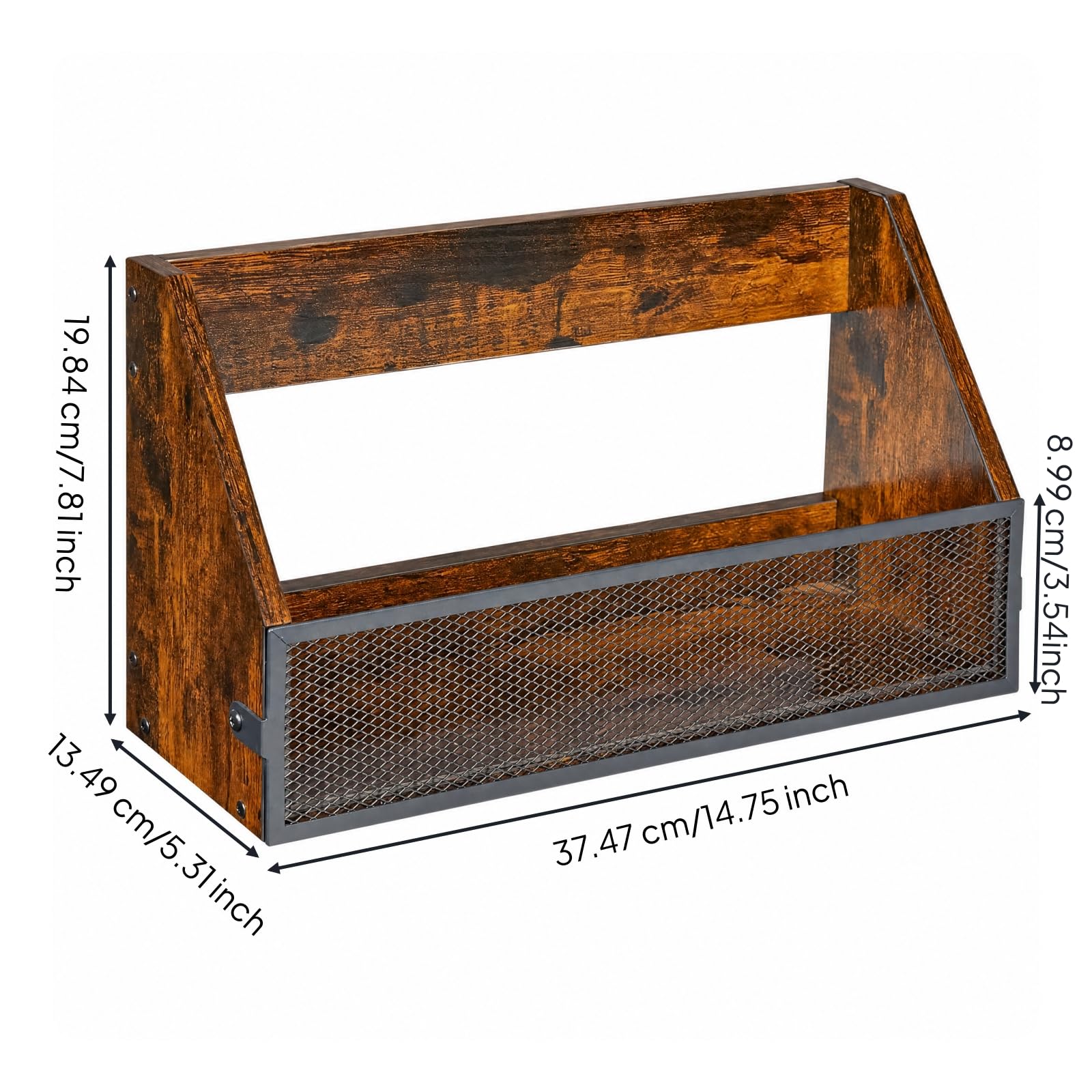 rockible Rack un Solo con Panel Malla Metálica Compacto Organizador Madera con Accesorios Metálicos Estable Exhibición Álbumes