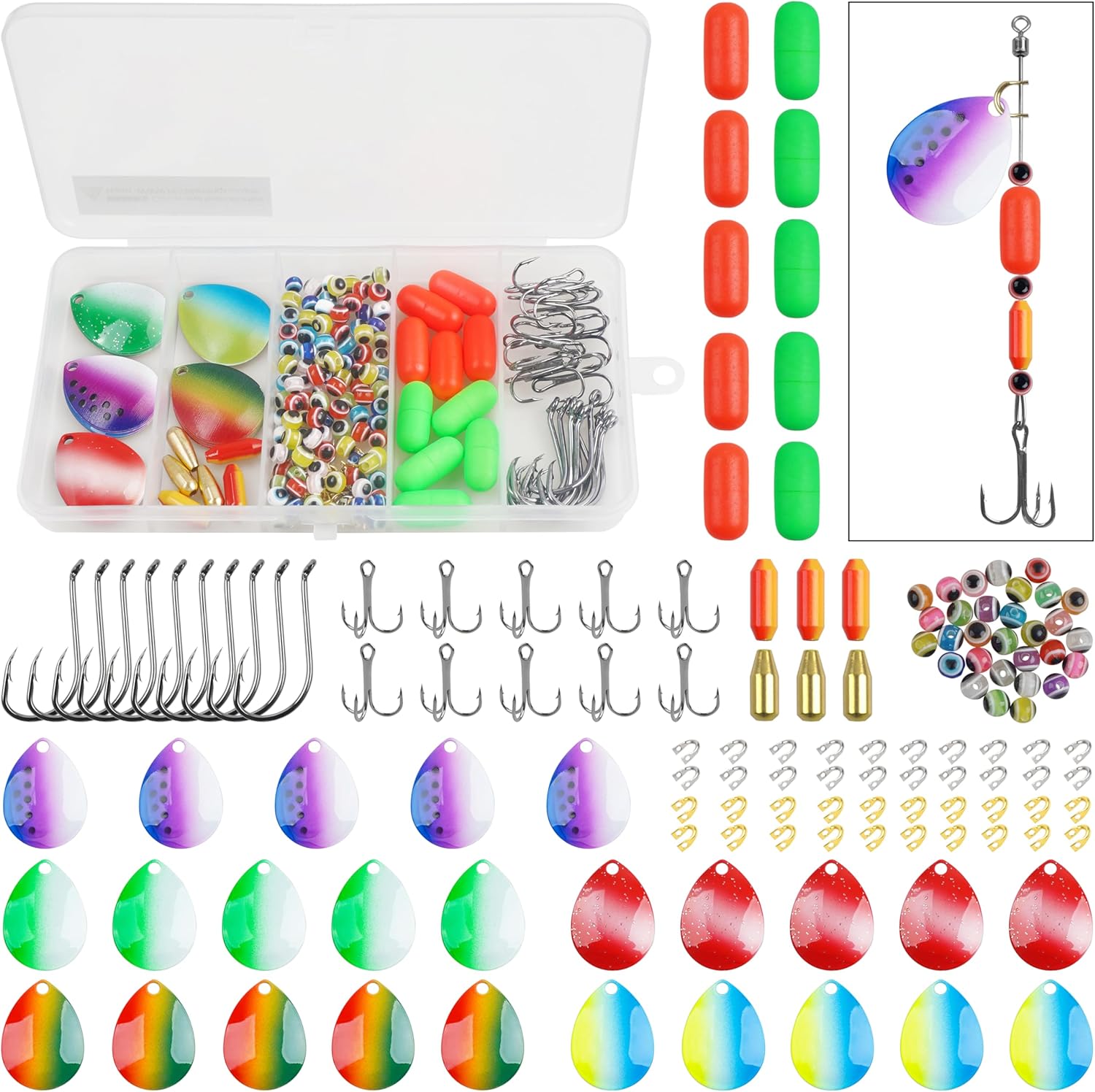 Lure Making Supplies Kit Spinner Making Kit, 196pcs DIY