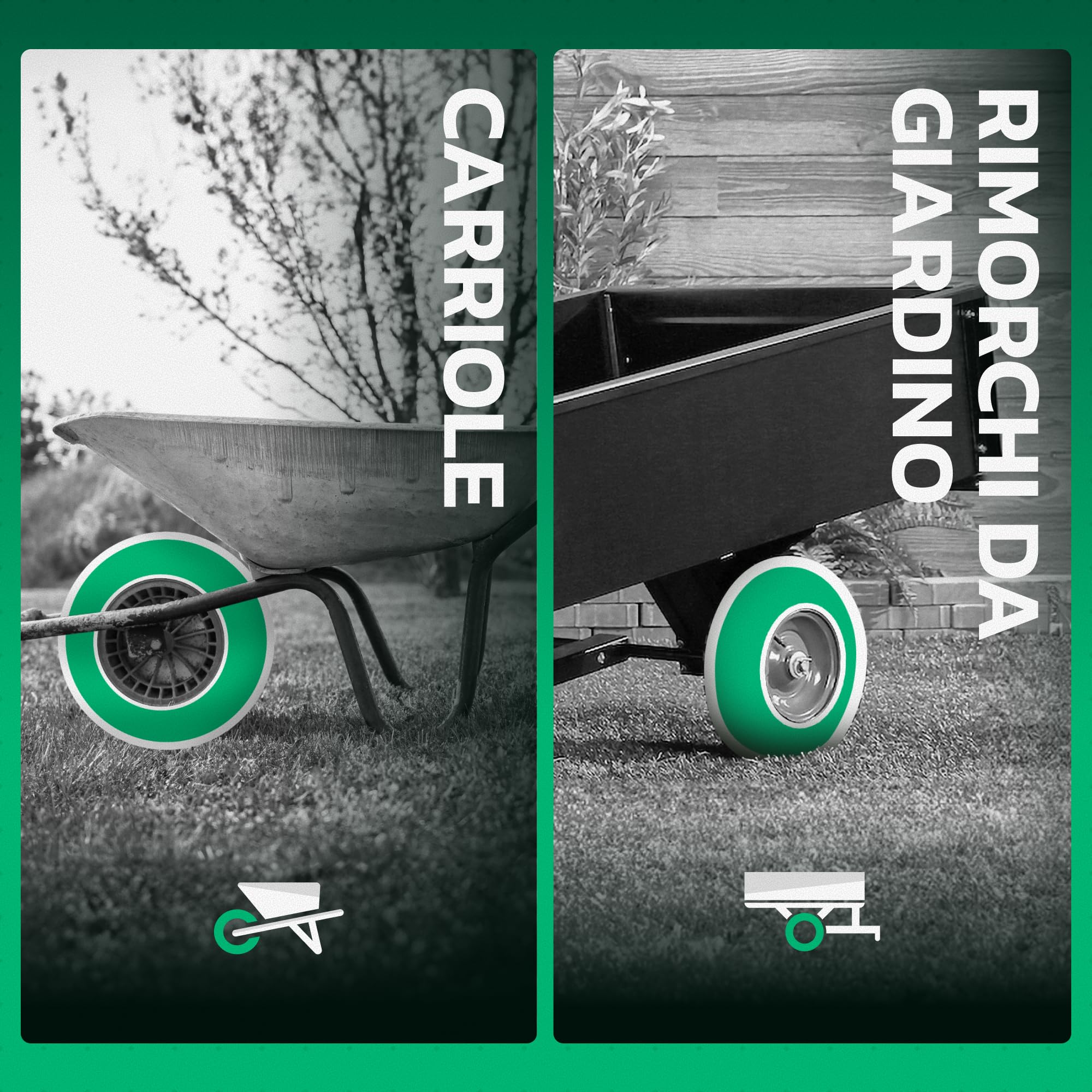 MOOVMOOV Pneumatico 4.80/4.00-8 con Camera d'aria Valvola Diritta TR13 - Gomma per Carriola Rinforzata 400x100 - Installazione Semplice e Veloce - Compatibile con Ruota 4.80 4.00-8 - Non Highway Speed