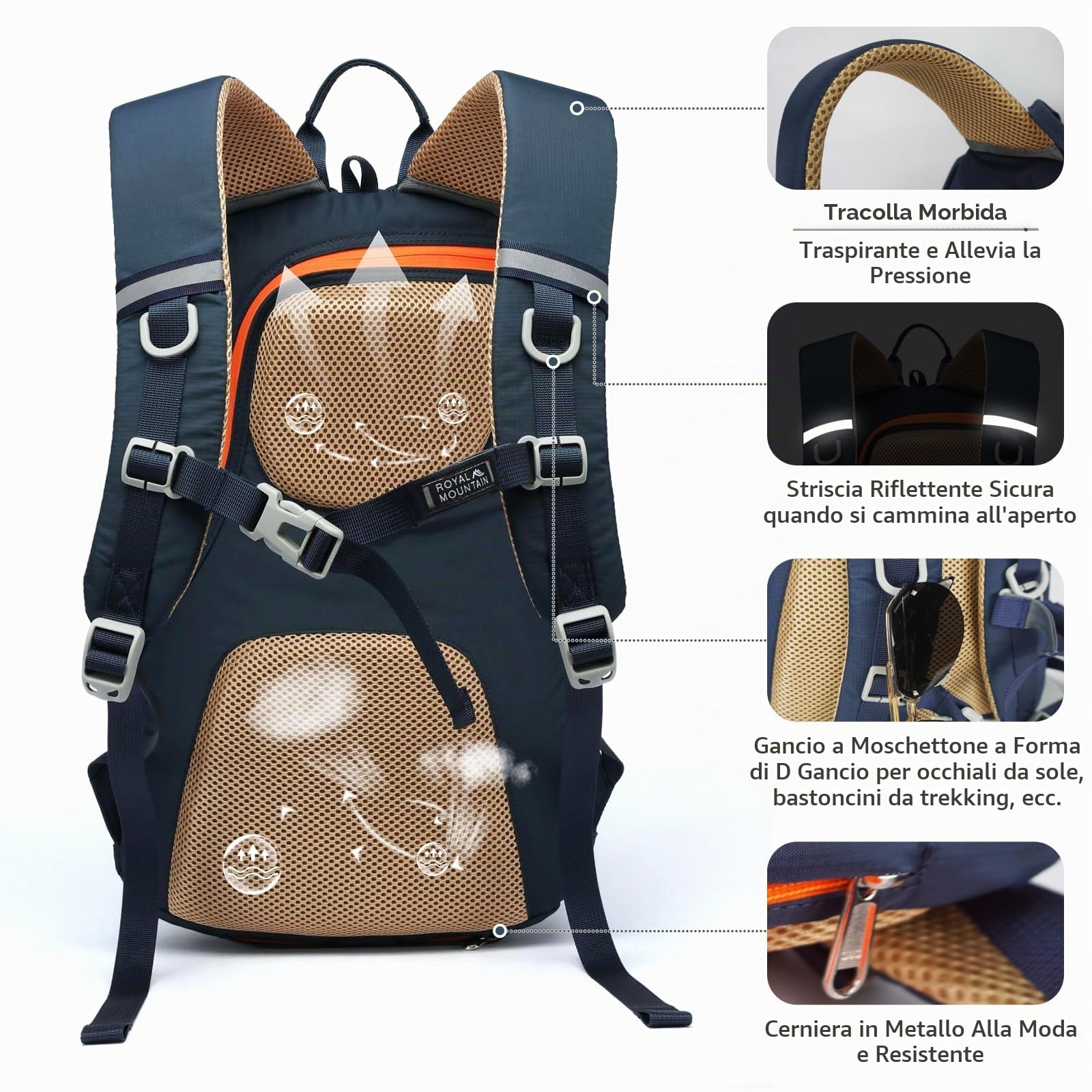 POWER KING Hiking Backpack 30L Foldable Travel Rucksack for Women Men Small Lightweight Packable Outdoor Daypack, Fit for 15.6 inch Laptop