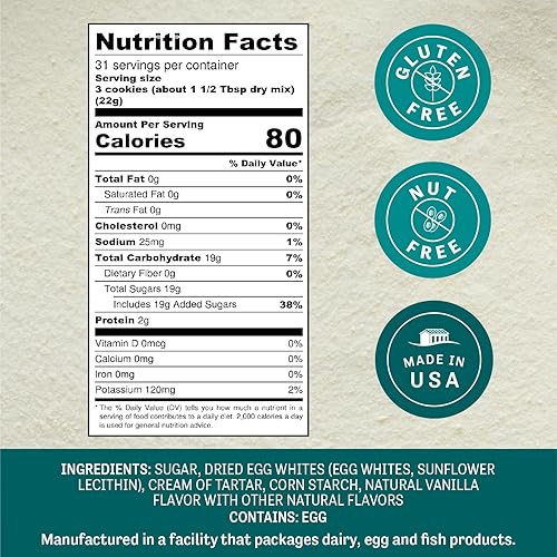 Miniatura 2 de Judee's - Mezcla completa de merengue en polvo de 1.5 libras (24 onzas), ideal para hornear y decorar, sin conservantes, sin gluten y sin nueces,