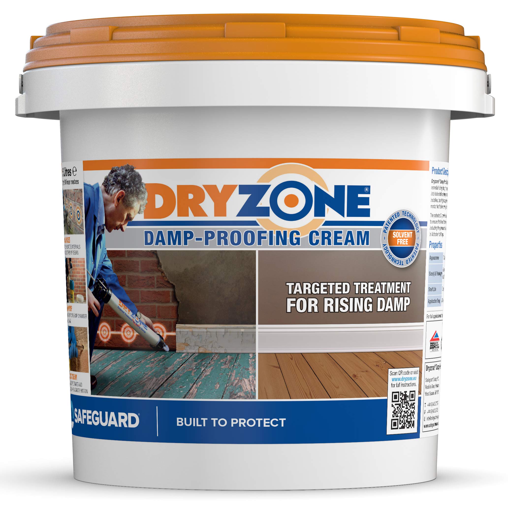 Dryzone Damp Proofing Cream (DPC) - 5L - High-Strength Injection Cream for Rising Damp Treatment. BBA & WTA Approved