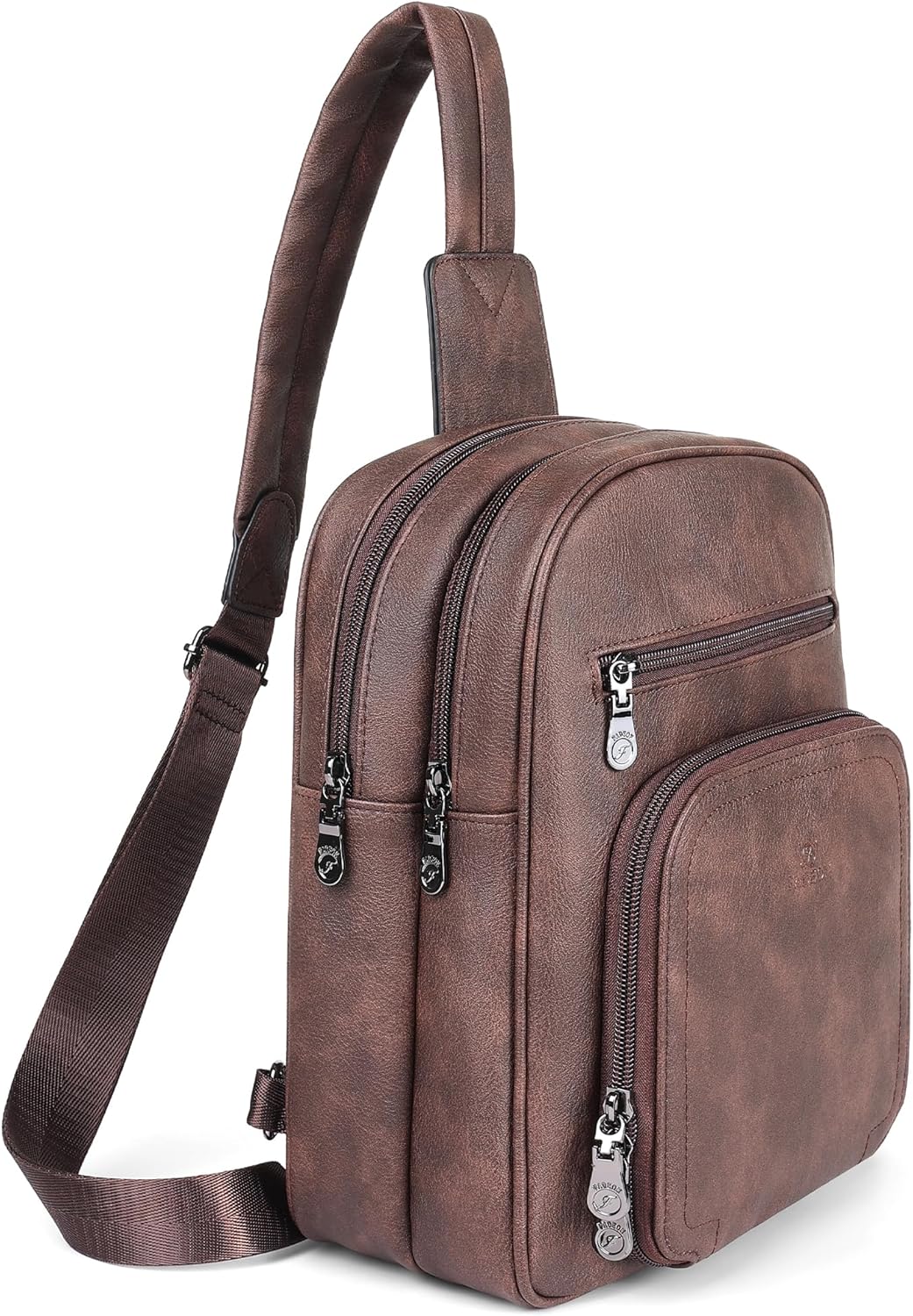 FADEON Sling Bags for Women Crossbody Bags, Designer PU Leather Sling Purse Multi-Pocket Packs with Card Slot Purse