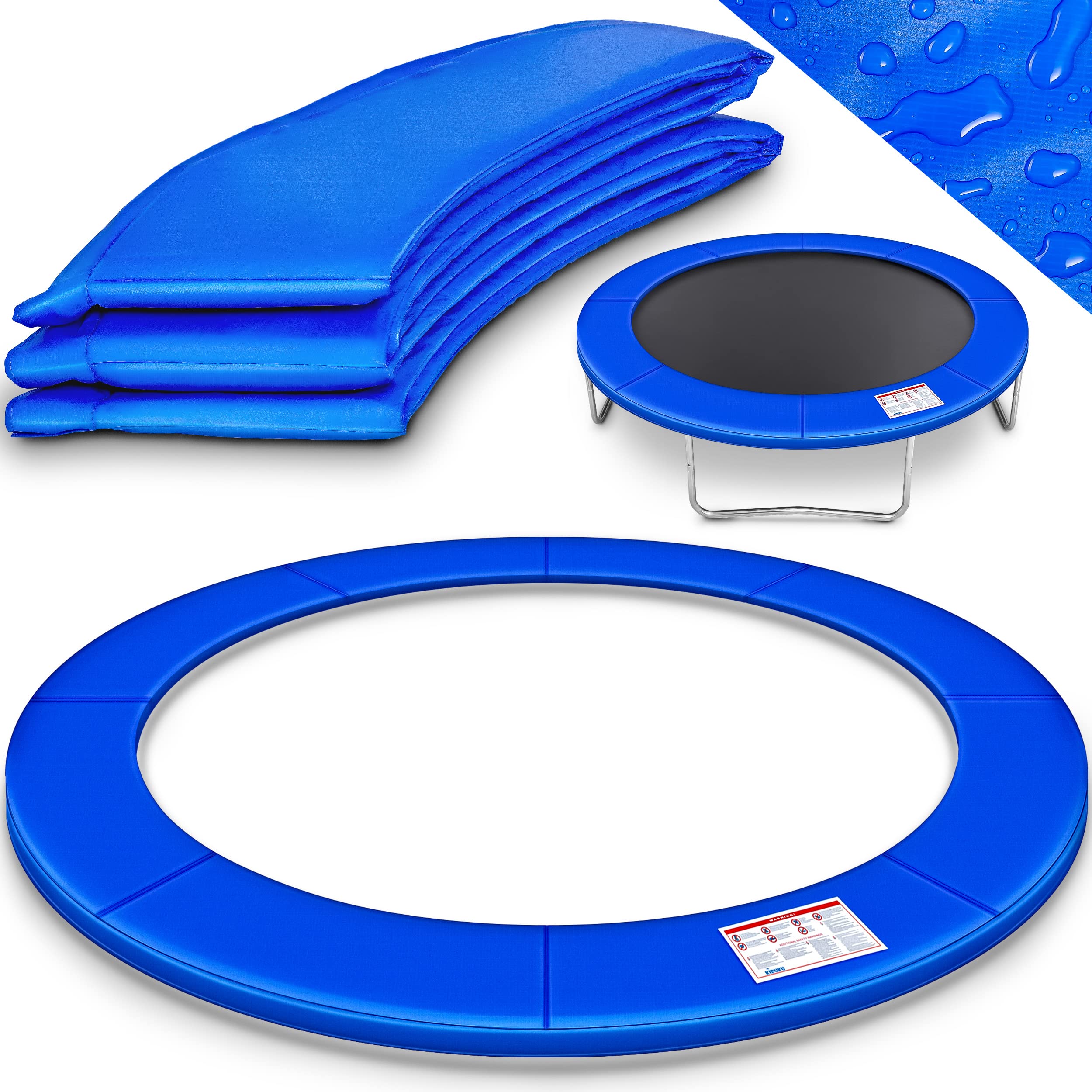 Rouleau De Mousse De Protection Pour Trampoline – Diamètre 41/28 Mm, Longueur 100 Cm, Noir Et Bleu