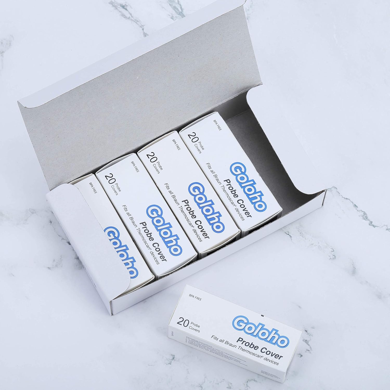 [100-Pack] Ear Thermometer Probe Covers, Lens Filters, Refill Caps for All Braun ThermoScan Models, BPA/Latex Free