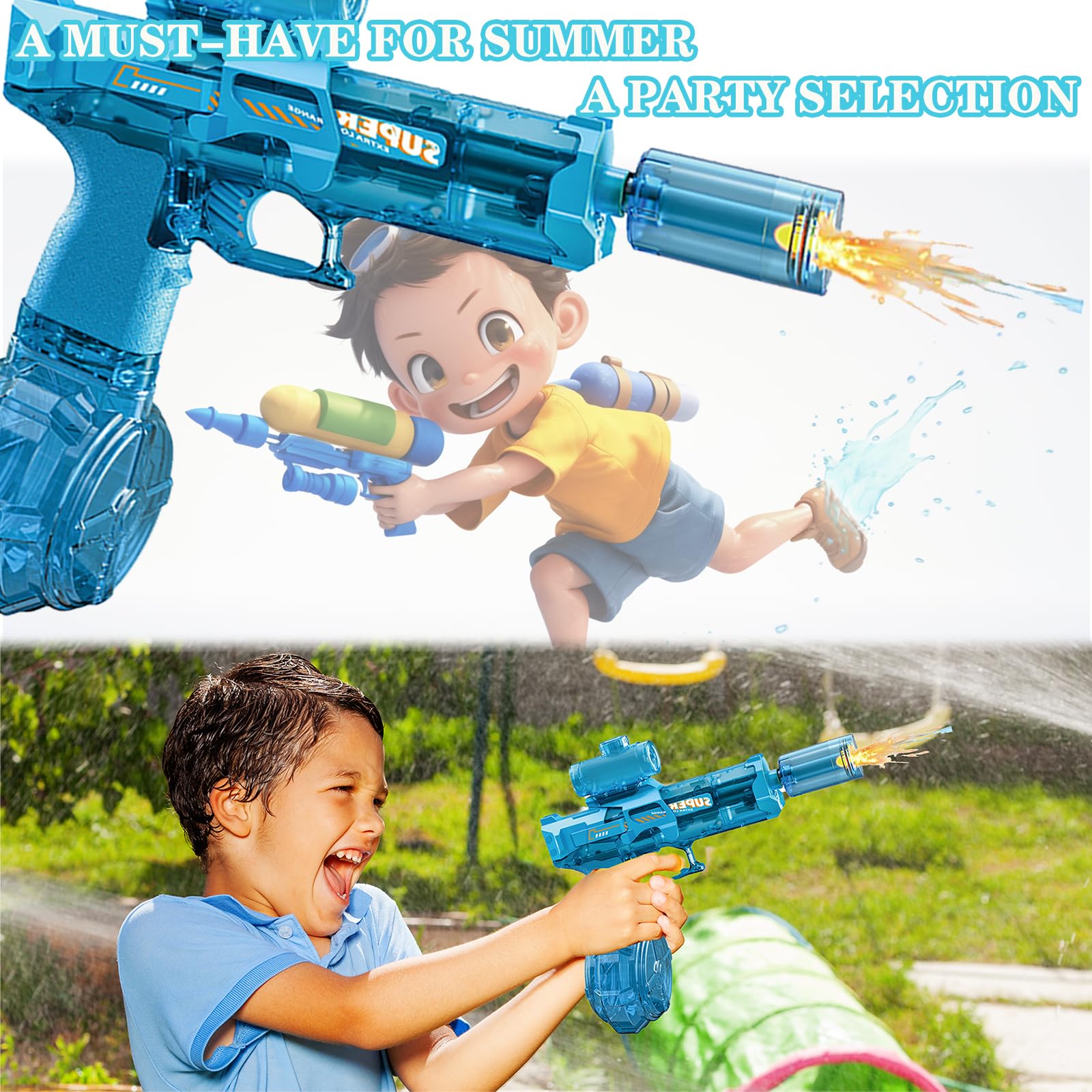 Pistola De Agua Electrónica Con Luces LED Intermitentes – Ideal Para Fiestas De Verano Y Juegos En La Piscina
