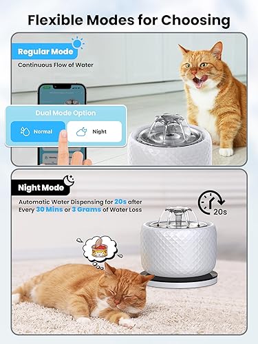 Miniatura 7 de Fuente de agua inteligente para gatos de 118 oz3.5 L con control de aplicación, fuente de agua para gatos con boquilla de gatito, fuente de agua