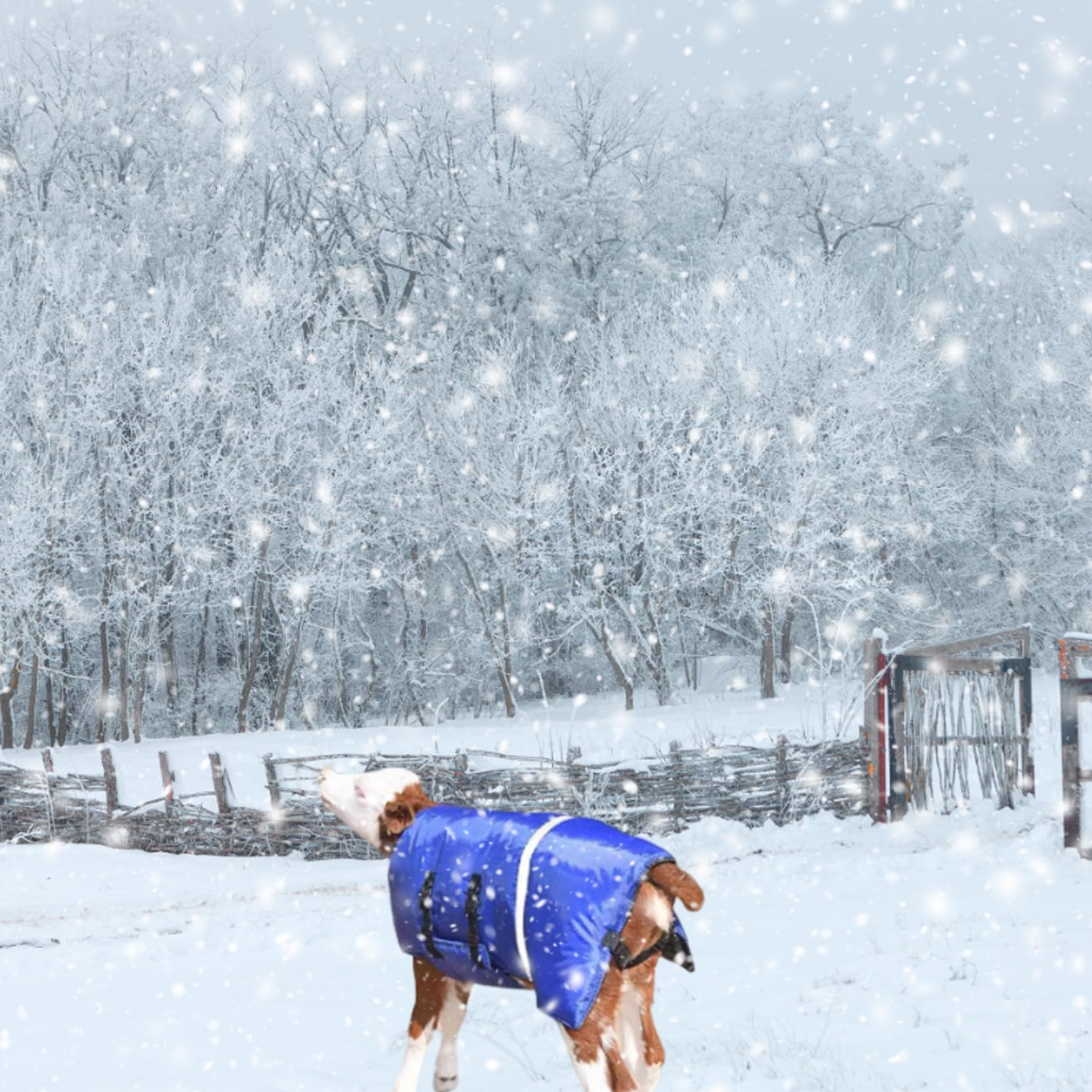 Coperta Per Vitelli Impermeabile - Con Strisce Riflettenti, Reggimento Regolabile, 3 Strati Per Calore - Foto 3
