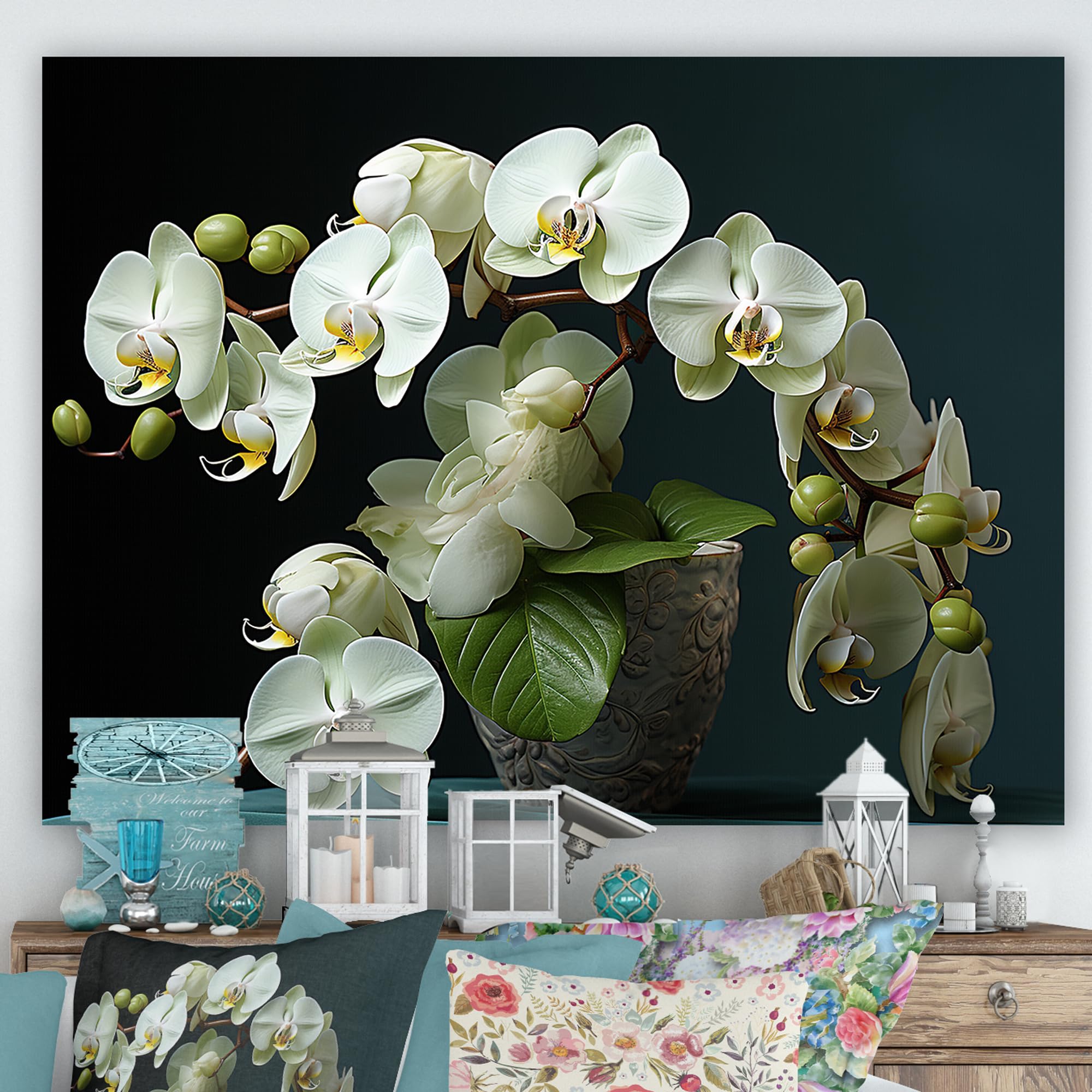 Amazon.com: DesignQ Orchids Oversized Wall art decor, Orchids Wall