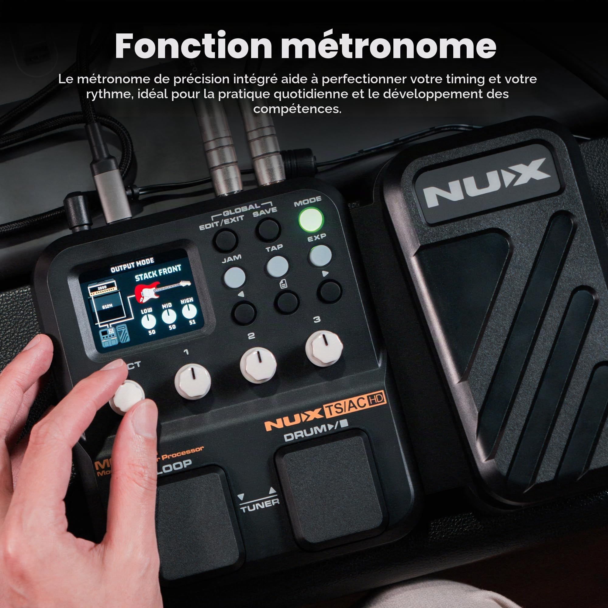 NUX MG-101 Pédale multi-effets 25 modèles d'amplificateur classiques, résolution IR 512 échantillons, 46 effets, streaming en direct facile