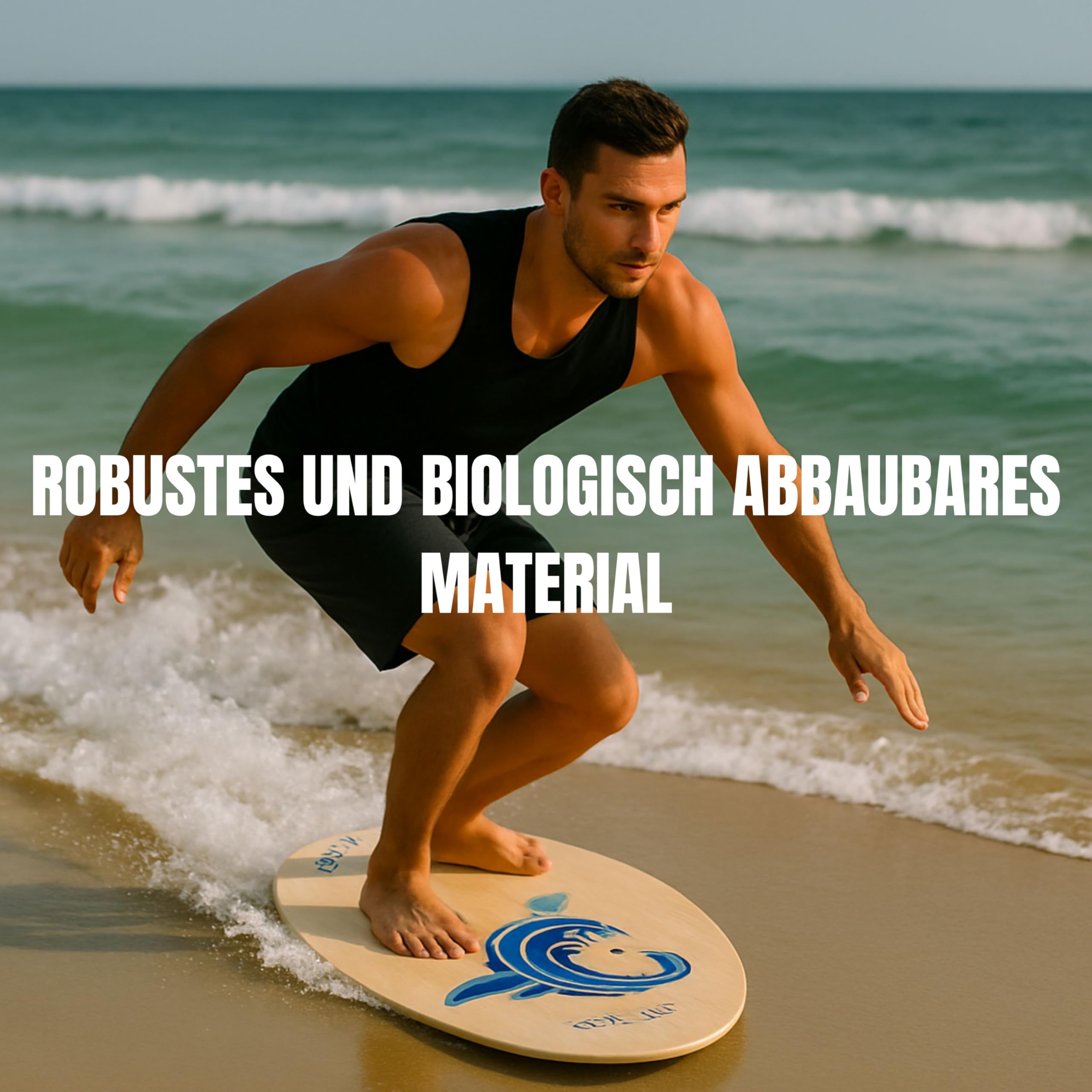 Skimboard aus Holz FUTURA8 – Leichtes rutschfestes wasserfestes Board für Erwachsene und Anfänger – Strand Nasser Sand und kleine Wellen