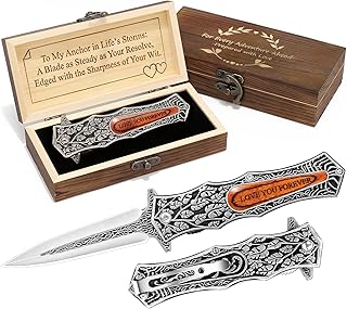 Anniversary Keepsake Gifts for Men, Personalized Birthday Wedding Anniversary Christmas Valentine's Day Gift for Him,Husband,Boyfriend,Multitool Engraved Pocket Floding Knife with Gift Box For Men