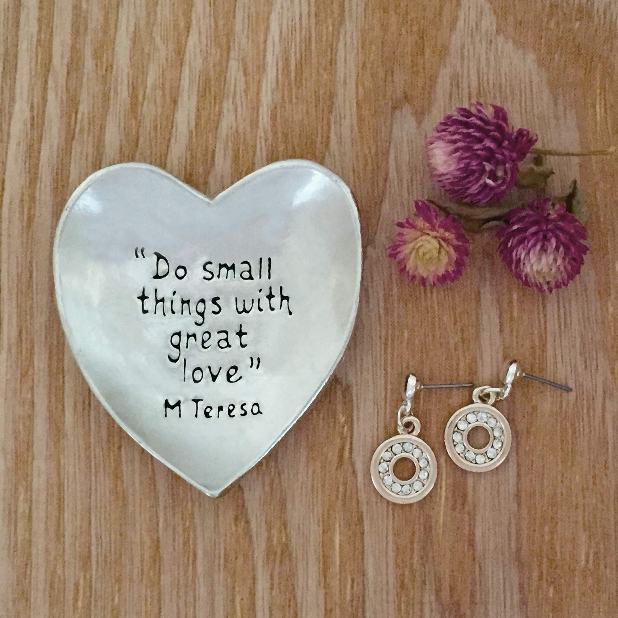 Basic Spirit Do Small Things Pewter Trinket Dish Ring Bowl Gift Box