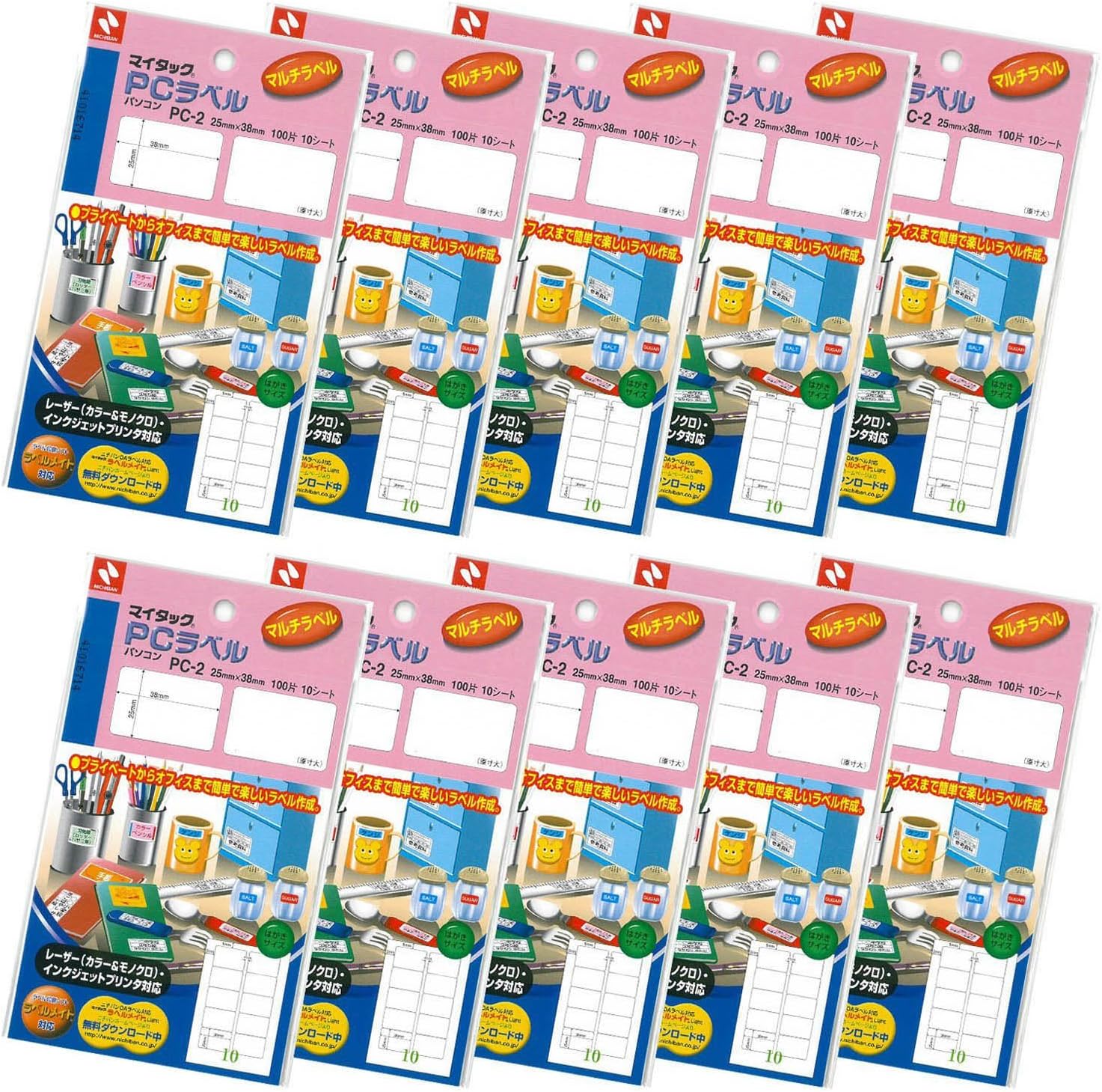 10 NICHIBAN MiTAC PC label 25 ¡Ñ 38mm PC2-10P