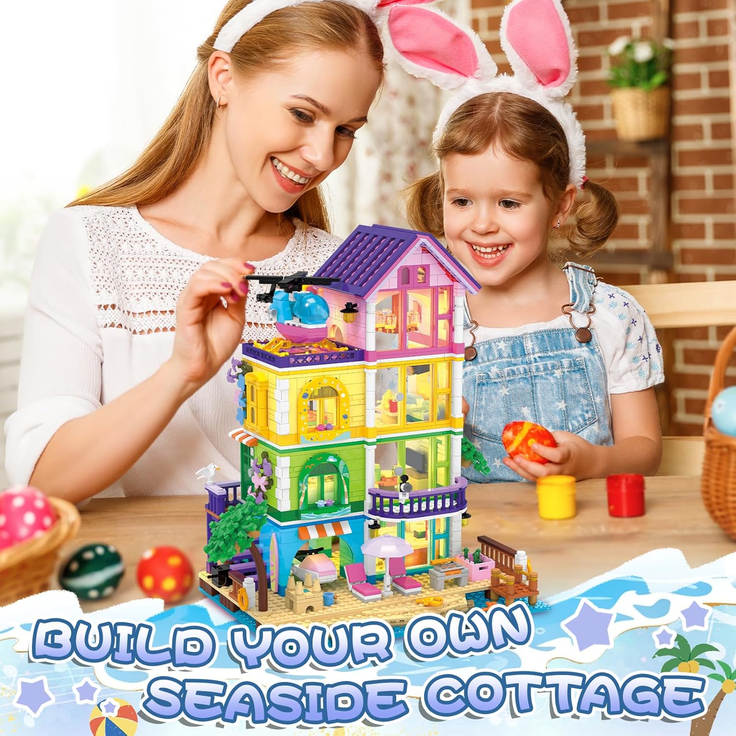 Beach House Building Set with Light, NO Compatible with Lego Friend House for Girls... - Image 7