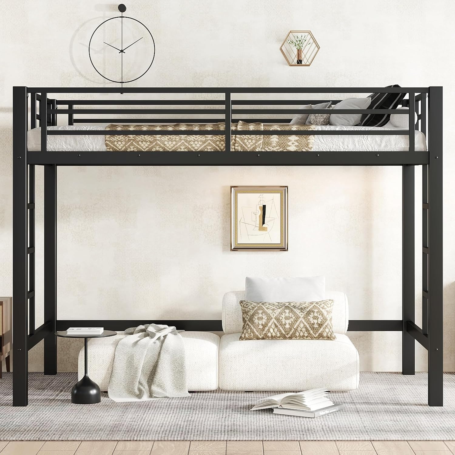 Bellemave Twin XL Loft Bed with detailed dimensions