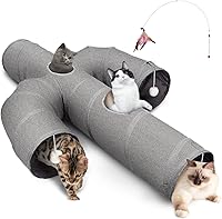 Vista 10 de Ownpets Túnel para gatos, resistente tela Oxford, túnel para gatos, con forma de cactus, túneles plegables para gatos de interior, tubo interactivo