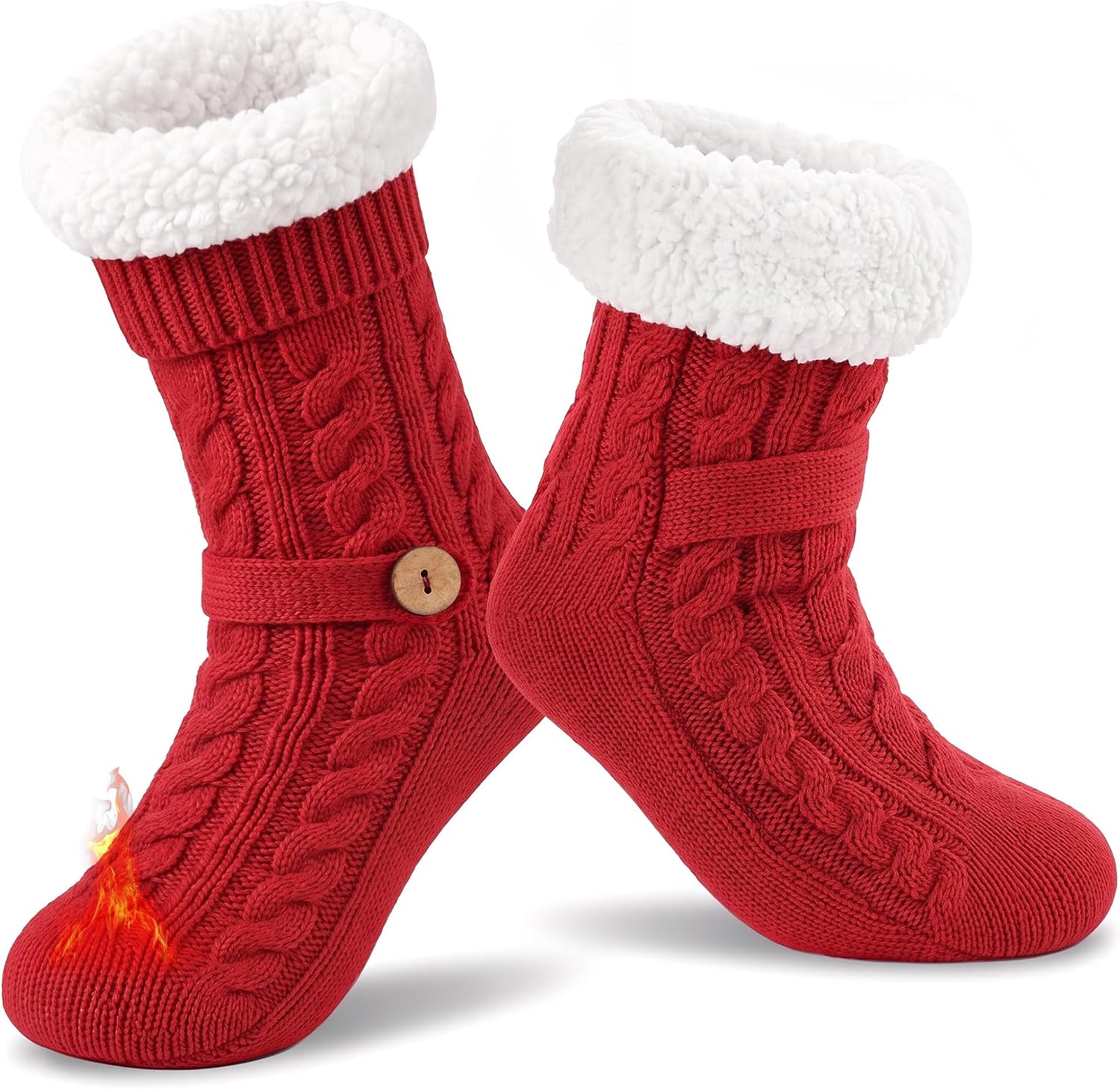 HONGTEYA Women Slipper Socks Non Slip Fuzzy Thermal Winter Warm Grips Sock