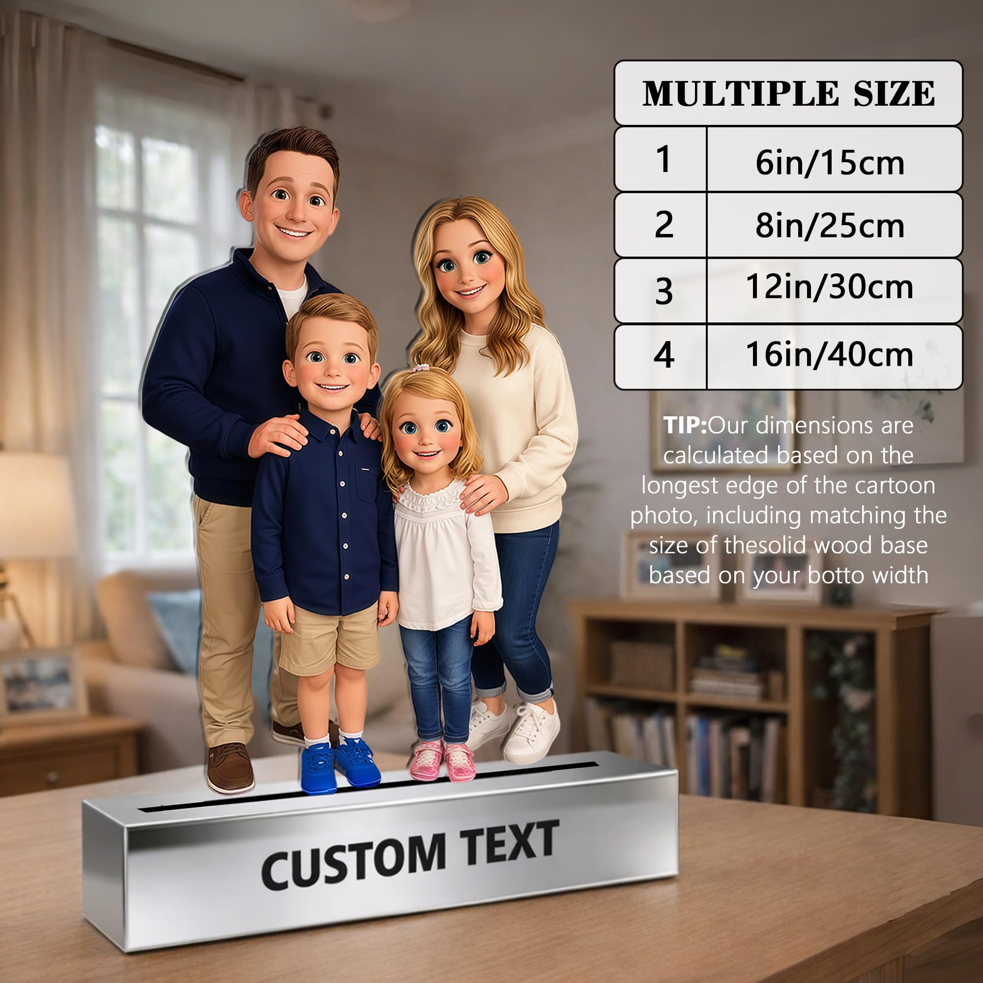 Figura Personalizada con Foto, Marcos de Cartoon, Decoracion Hogar Oficina, Regalo Personalizado para Parejas Familia Aniversario