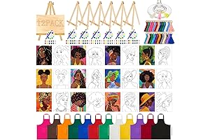 12 Sets Afro King, Queen Canvas Painting Set