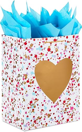 Hallmark Bolsa de regalo extra grande para el dĂa de San ValentĂn de 17 pulgadas con papel de seda azul (corazĂłn dorado, salpicaduras de pintura) Hallmark Bolsa de regalo extra grande para el dĂa de San ValentĂn de 17 pulgadas con papel de seda azul (corazĂłn dorado, salpicaduras de pintura)