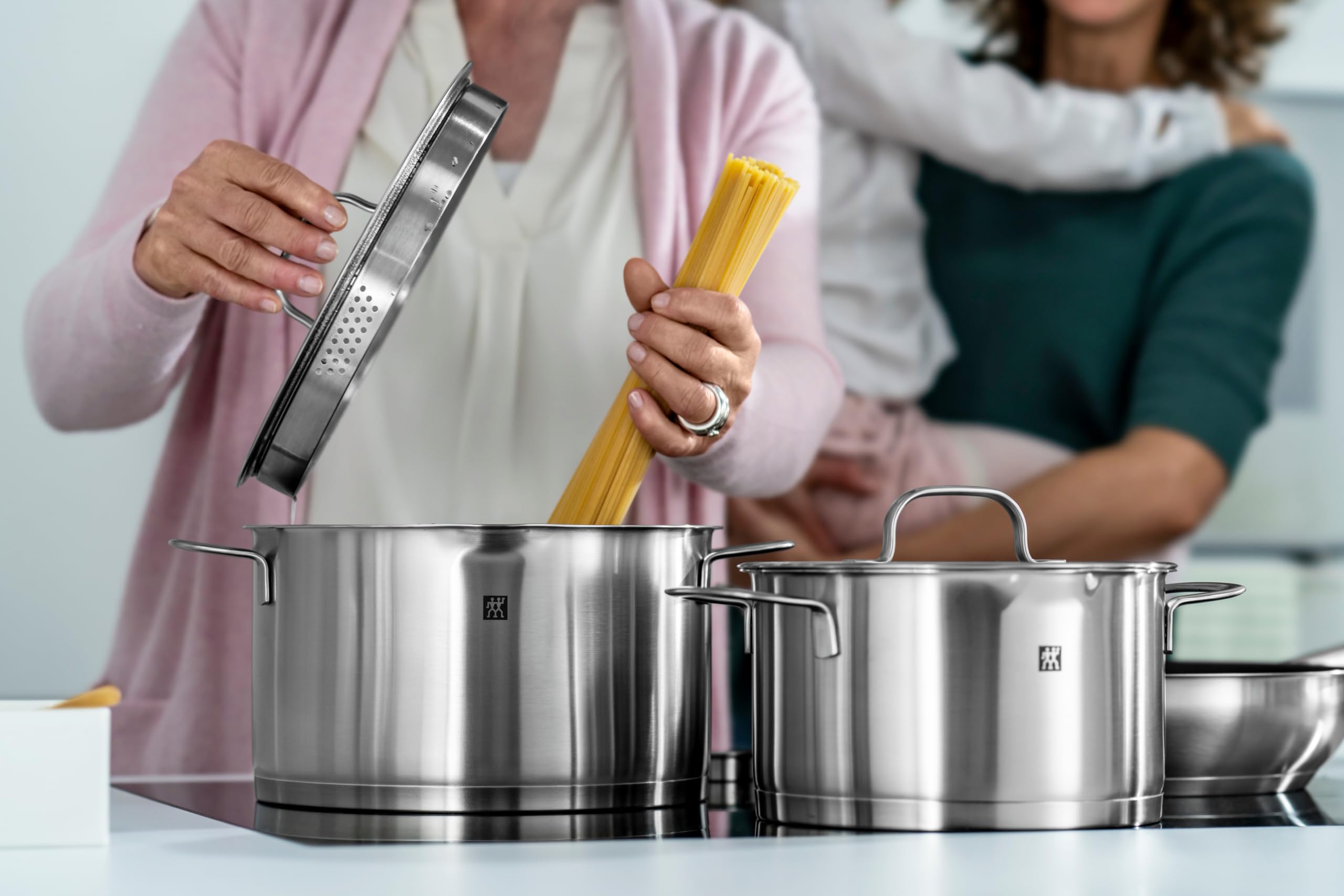 ZWILLING TrueFlow Kochtopfset, 5-teilig, Mit Ausgießfunktion, Induktionsgeeignet, Edelstahl, Silber